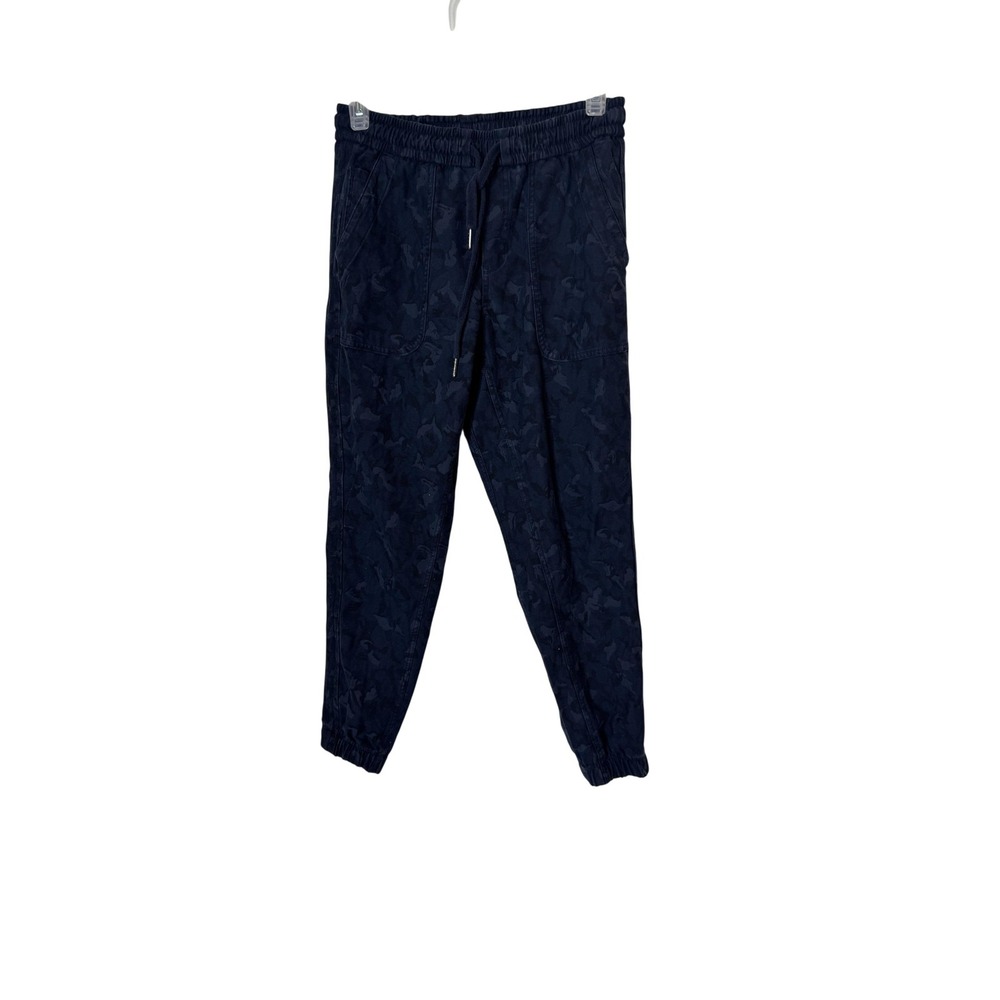 Athleta Jogger Pants Womens 2P Blue Camo Farallon Elastic Waist Pull On